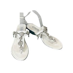 No Name Boutique White Jewelled Sandals Size 6
